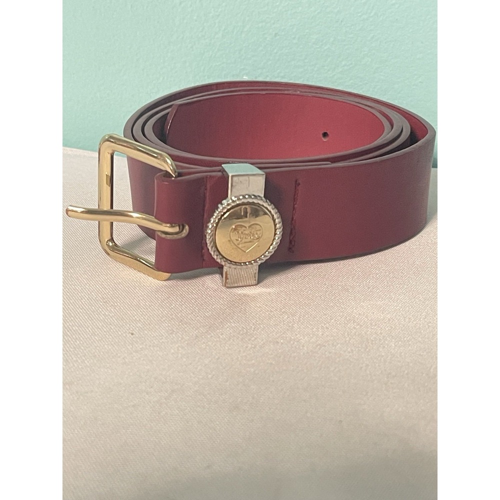 Juicy Cuture Womens Heart Buckle Belt Size L/XL Pink‎ With Gold Buckle NIB